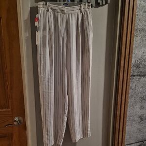 Babaton Women's White Striped Dress Pants